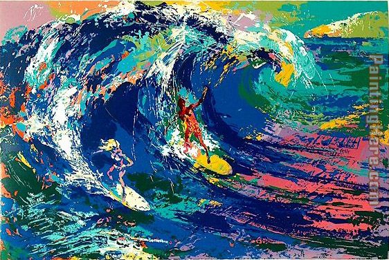 Hawaiian Surfers painting - Leroy Neiman Hawaiian Surfers art painting